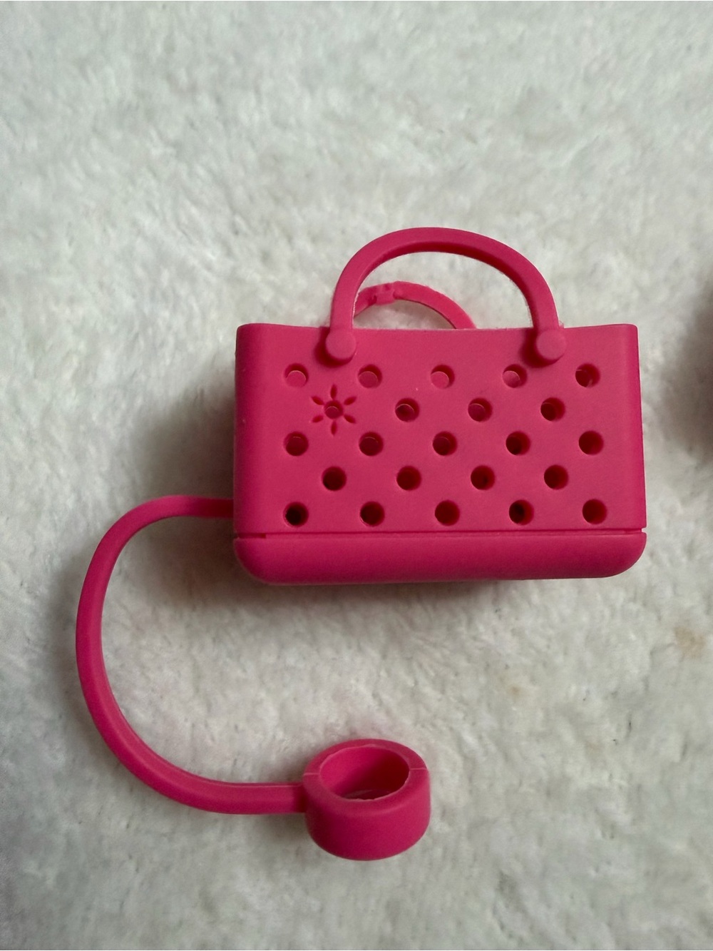 Hot Pink Mini Purse Charm with Strap